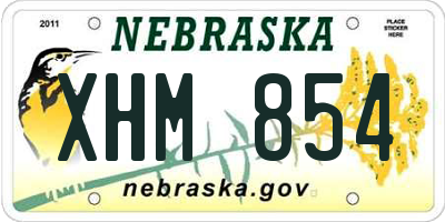 NE license plate XHM854