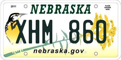 NE license plate XHM860