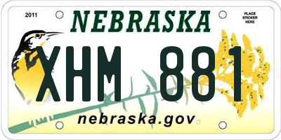 NE license plate XHM881
