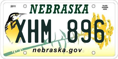 NE license plate XHM896