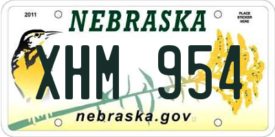 NE license plate XHM954