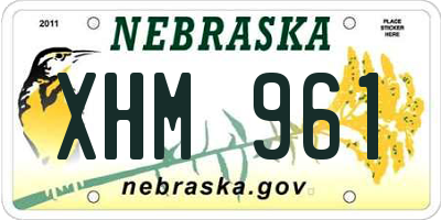 NE license plate XHM961