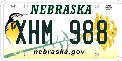 NE license plate XHM988