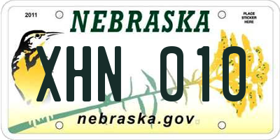 NE license plate XHN010