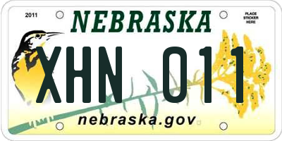 NE license plate XHN011