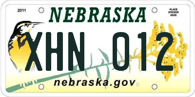 NE license plate XHN012