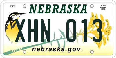 NE license plate XHN013