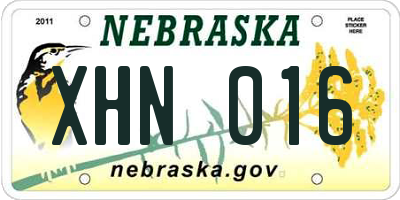 NE license plate XHN016