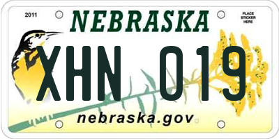 NE license plate XHN019
