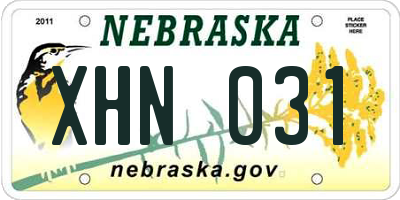 NE license plate XHN031