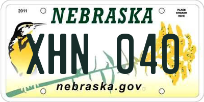 NE license plate XHN040