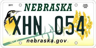 NE license plate XHN054