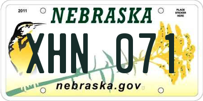 NE license plate XHN071