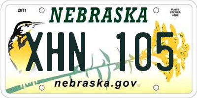 NE license plate XHN105