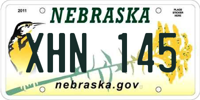 NE license plate XHN145