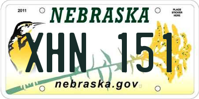 NE license plate XHN151