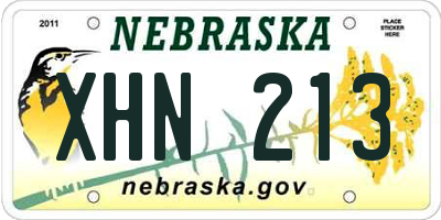 NE license plate XHN213