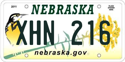 NE license plate XHN216