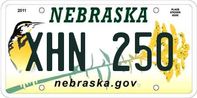 NE license plate XHN250