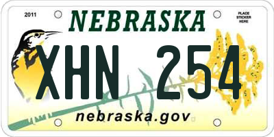 NE license plate XHN254