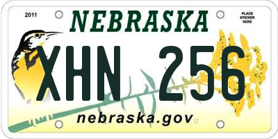 NE license plate XHN256