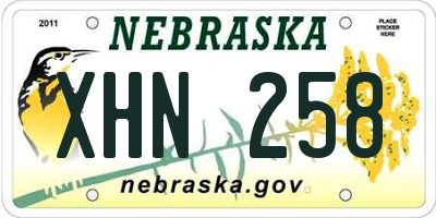NE license plate XHN258
