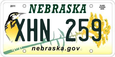 NE license plate XHN259