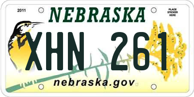 NE license plate XHN261
