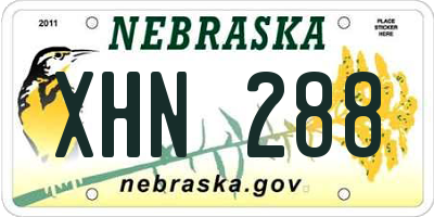 NE license plate XHN288