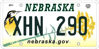 NE license plate XHN290