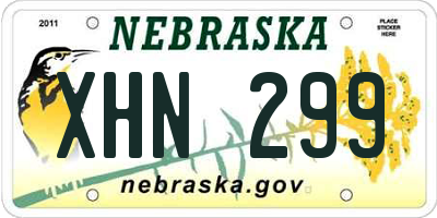 NE license plate XHN299