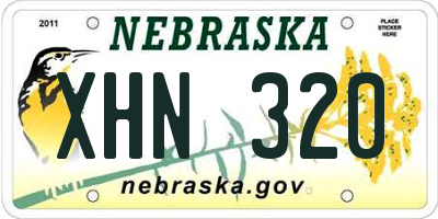 NE license plate XHN320