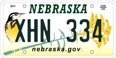 NE license plate XHN334