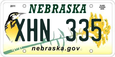 NE license plate XHN335