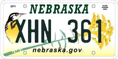 NE license plate XHN361