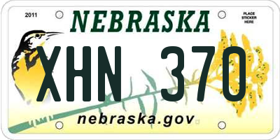 NE license plate XHN370