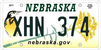 NE license plate XHN374