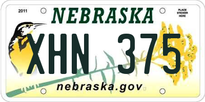 NE license plate XHN375