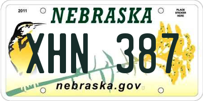 NE license plate XHN387