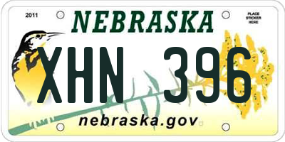 NE license plate XHN396