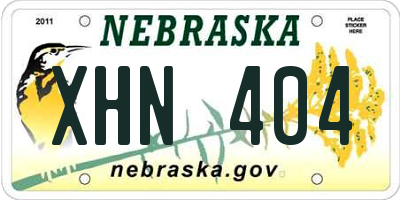 NE license plate XHN404