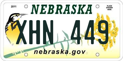 NE license plate XHN449