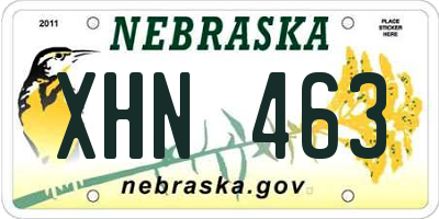 NE license plate XHN463