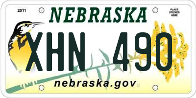 NE license plate XHN490
