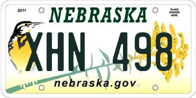 NE license plate XHN498