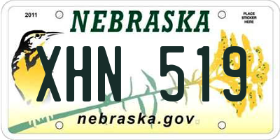 NE license plate XHN519