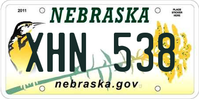 NE license plate XHN538