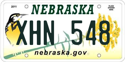 NE license plate XHN548