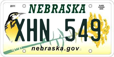 NE license plate XHN549