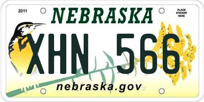 NE license plate XHN566